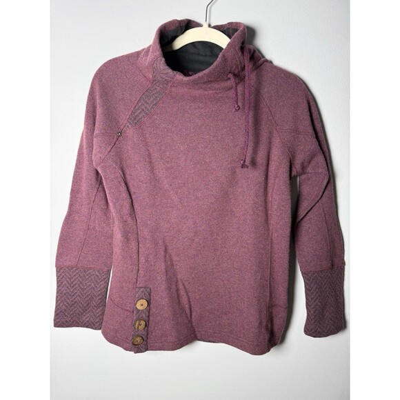 Prana Sweaters - Prana Lucia Sweater Wool Blend Mock Neck Womens Medium - Burgundy